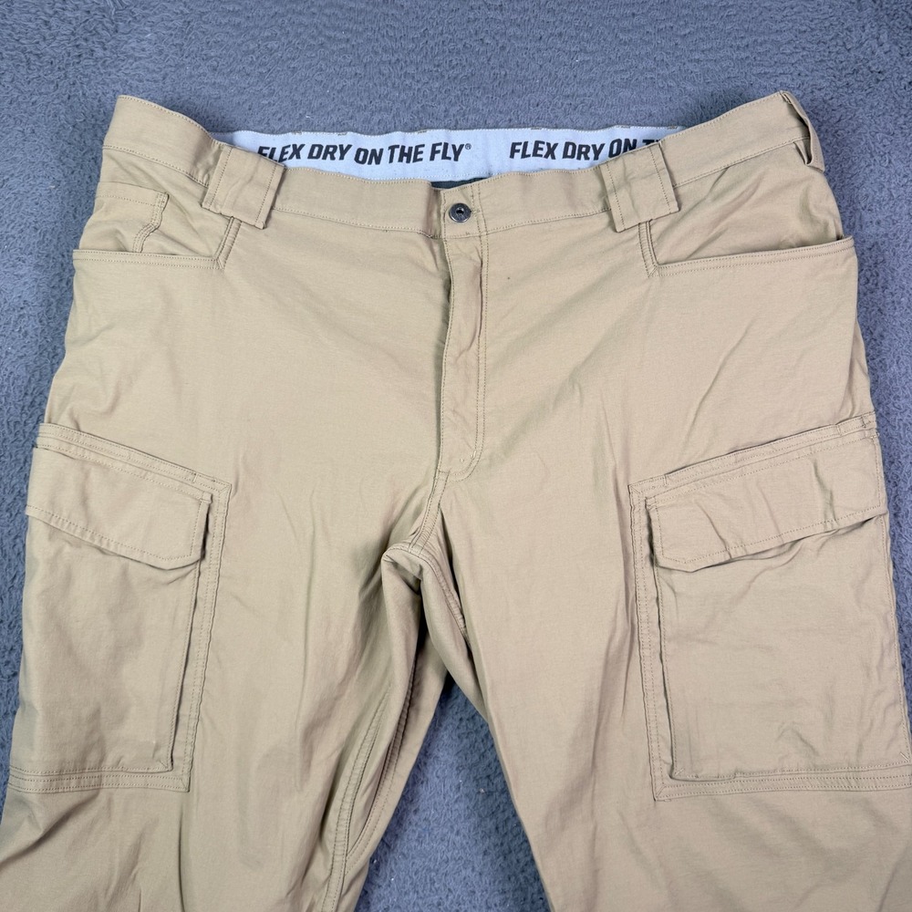 Duluth Trading Flex Dry On The Fly Cargo Pants Mens 48x30 Tan Fleece Lined